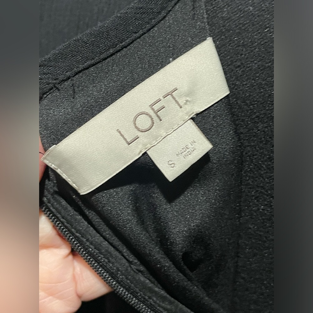 Loft Black Dress long sleeve -Size Small - Picture 5 of 11